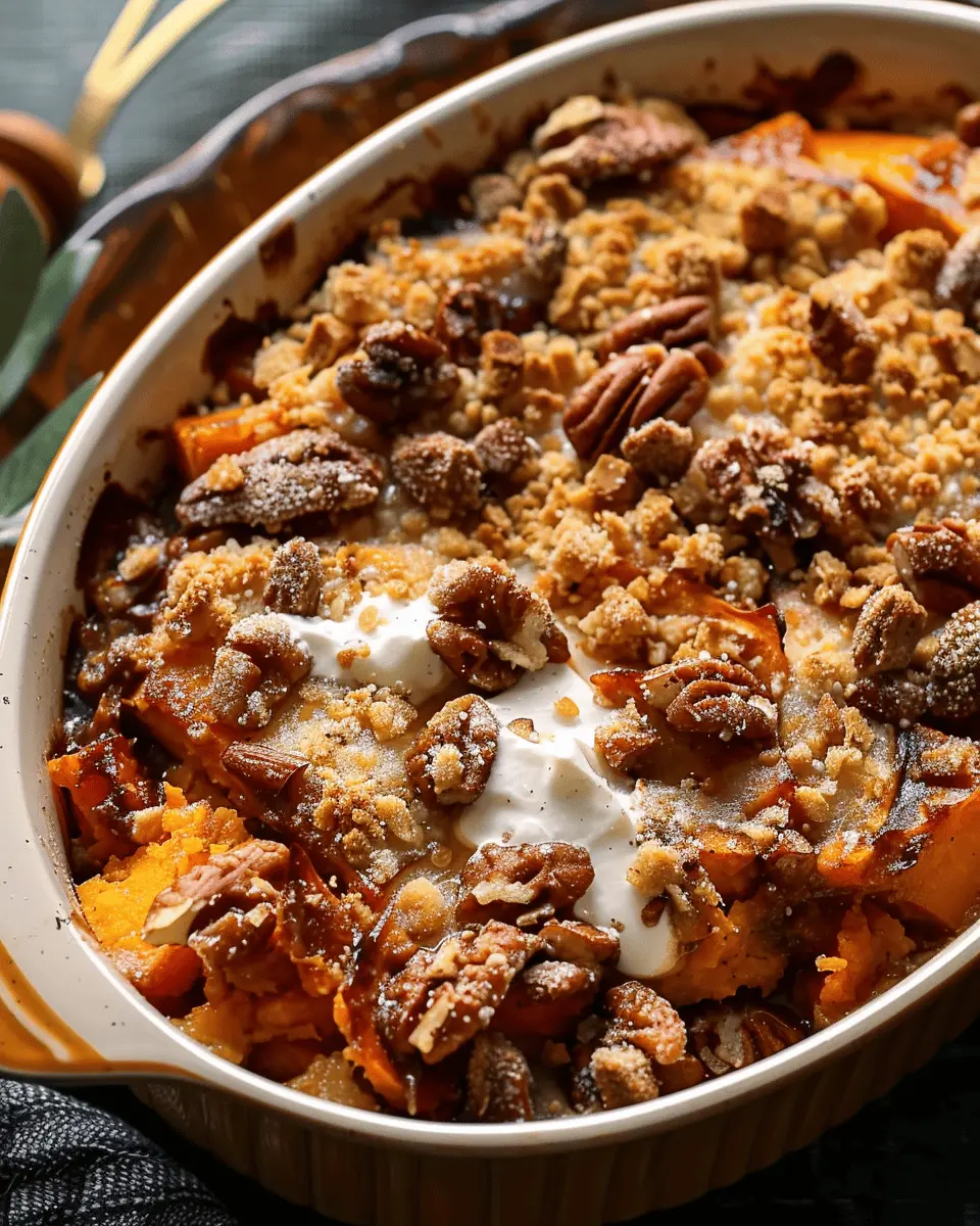 Southern Maple Sweet Potato Casserole with Turkey Bacon Twist