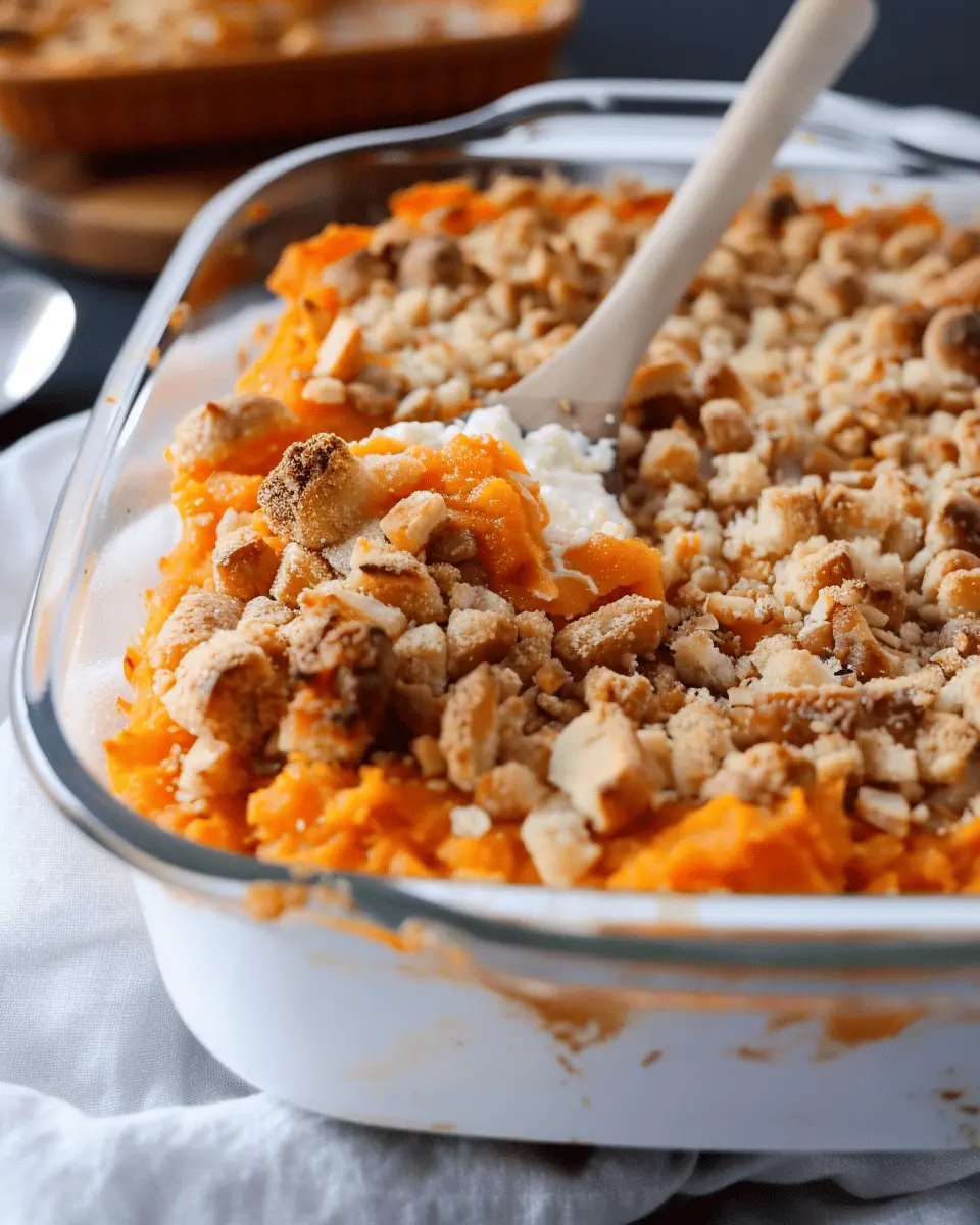 Sweet Potato Casserole Delight: Easy Turkey Bacon & Chicken Ham Topping