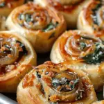 Vegan Caramelized Onion & Spinach Pizza Rolls