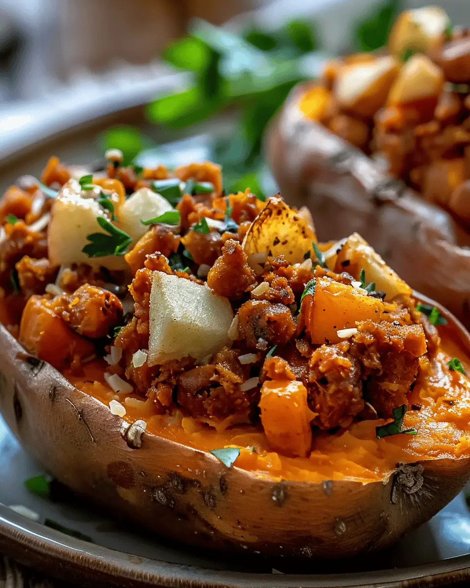 Cozy Apple Spiced Stuffed Sweet Potatoes: A Deliciously Indulgent Twist