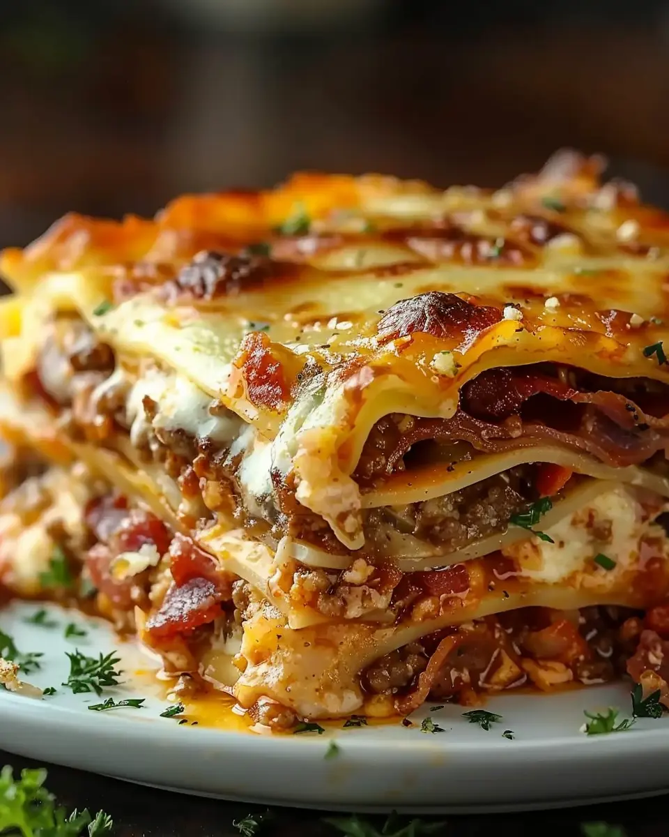 Parmesan Garlic Turkey Bacon Cheeseburger Lasagna Recipe: A Savory Indulgence