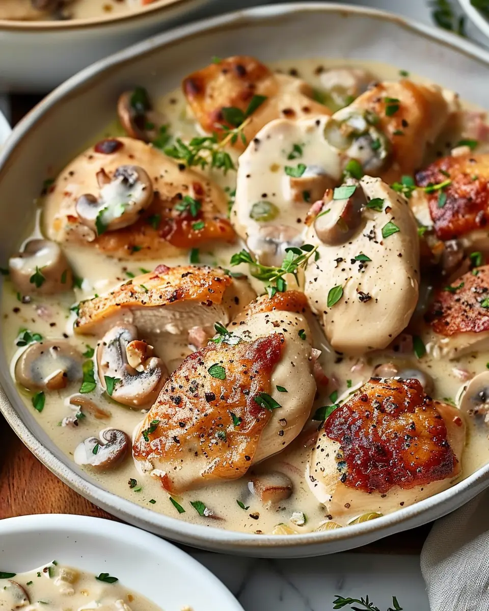 Chicken à la King: Easy Recipe with Turkey Bacon and Chicken Ham