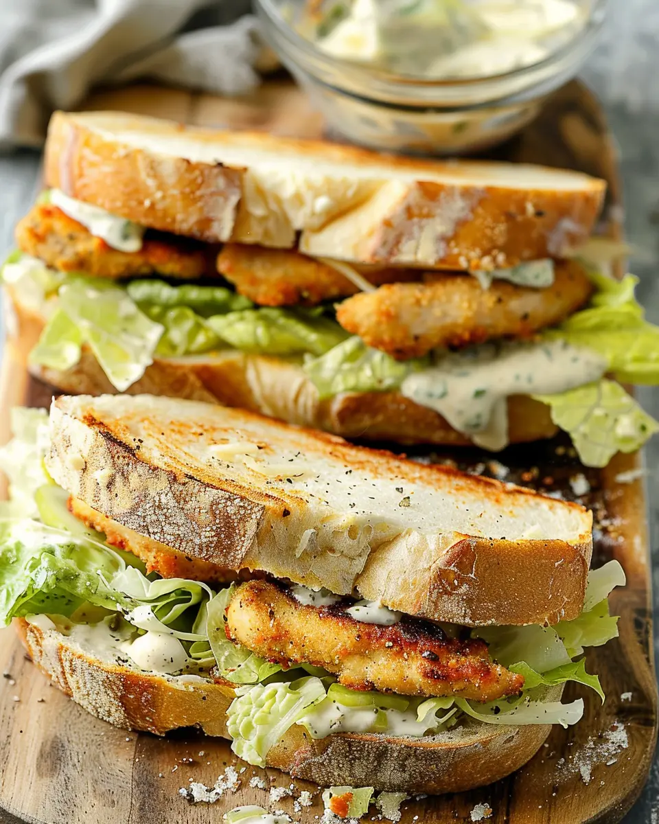 Chicken Caesar Sandwiches with Turkey Bacon for a Healthy Twist