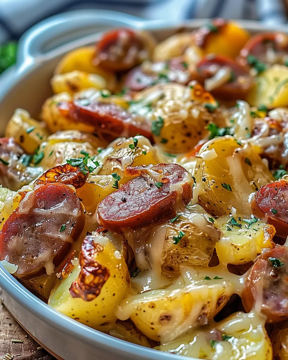 Cheesy Ranch Potatoes: Easy Recipe with Smoked Sausage Delight