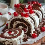 Elegant Black Forest Cake Roll