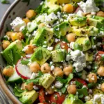 Chickpea Feta Avocado Salad