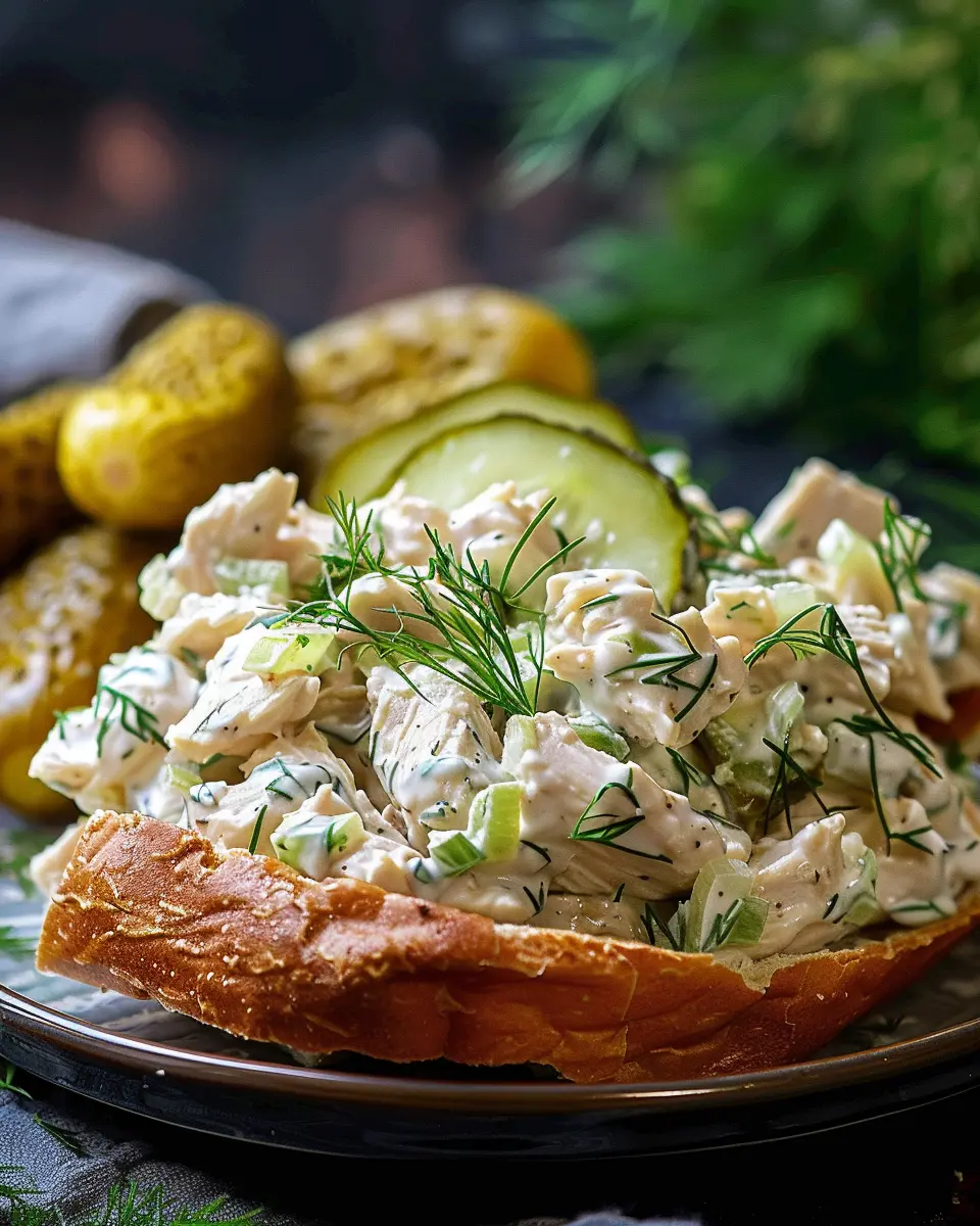 Crunchy Dill Pickle Chicken Salad with Turkey Bacon Delight