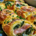 Spinach Ham Breakfast Rolls