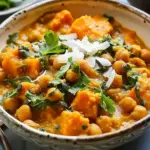 Slow cooker sweet potato, chickpea and coconut one pot recipe