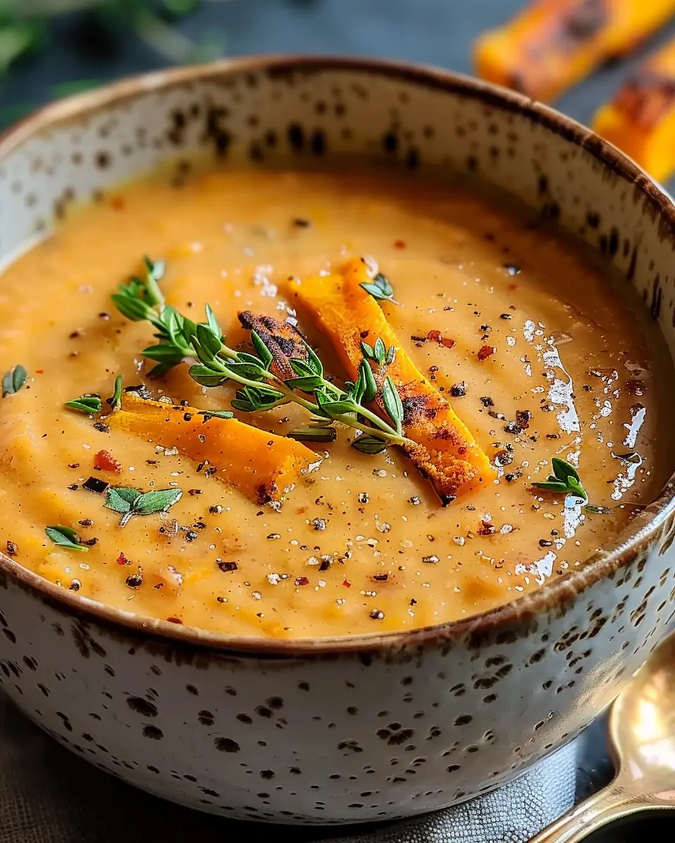 Savory Italian Sweet Potato Soup with Turkey Bacon Delight