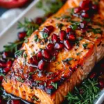 Christmas Salmon with Pomegranate Glaze