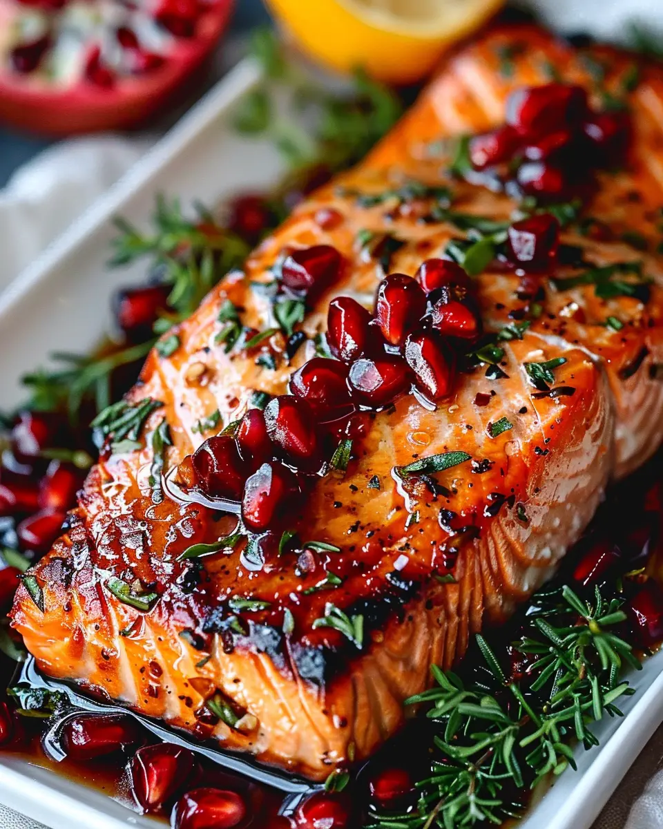 Christmas Salmon with Pomegranate Glaze: A Juicy Festive Delight