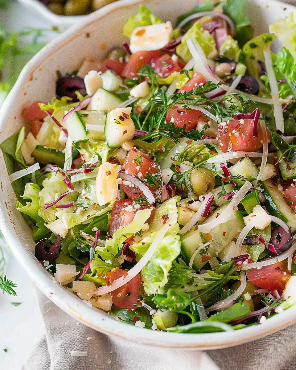 Famous La Scala Chopped Salad with Turkey Bacon and Chicken Ham