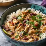 Tahini chicken chilli con carne with kidney beans