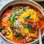 Spaghetti Squash Soup with Sausage