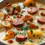 Creamy Cajun Potato Soup with Andouille Sausage