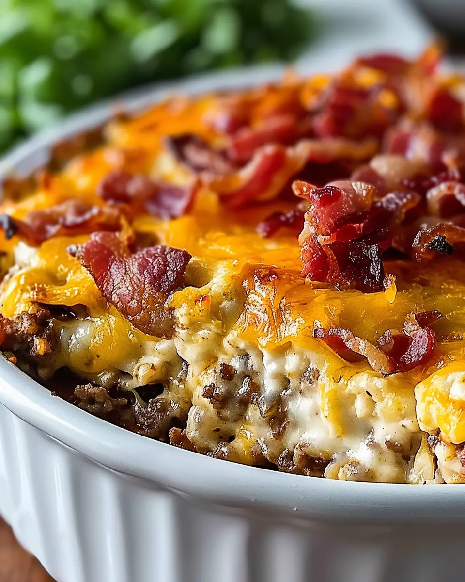 Low Carb Bacon Cheeseburger Casserole: Easy Family Delight