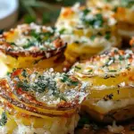 Crispy Roasted Garlic Parmesan Potato Stacks Recipe