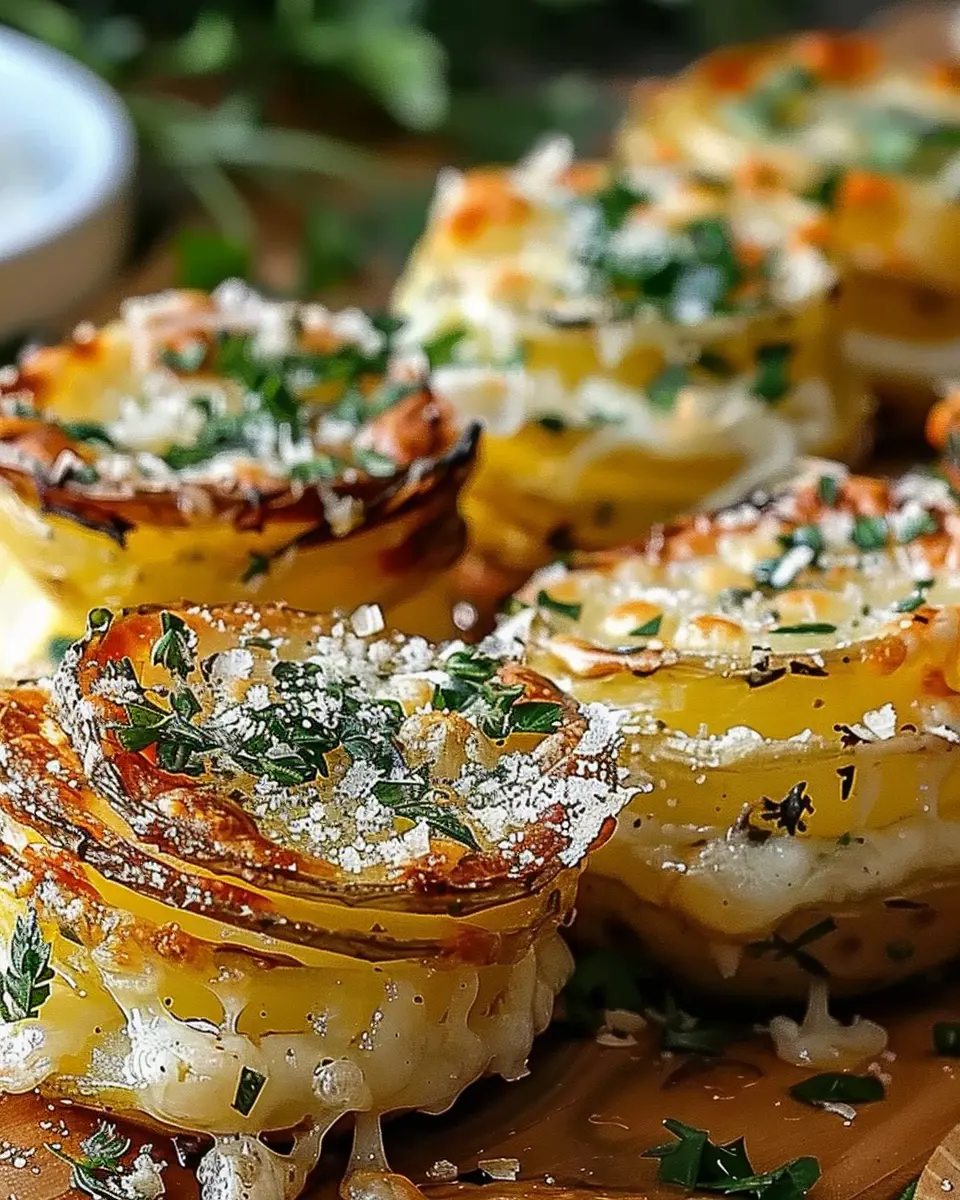 Crispy Roasted Garlic Parmesan Potato Stacks That Will Wow You