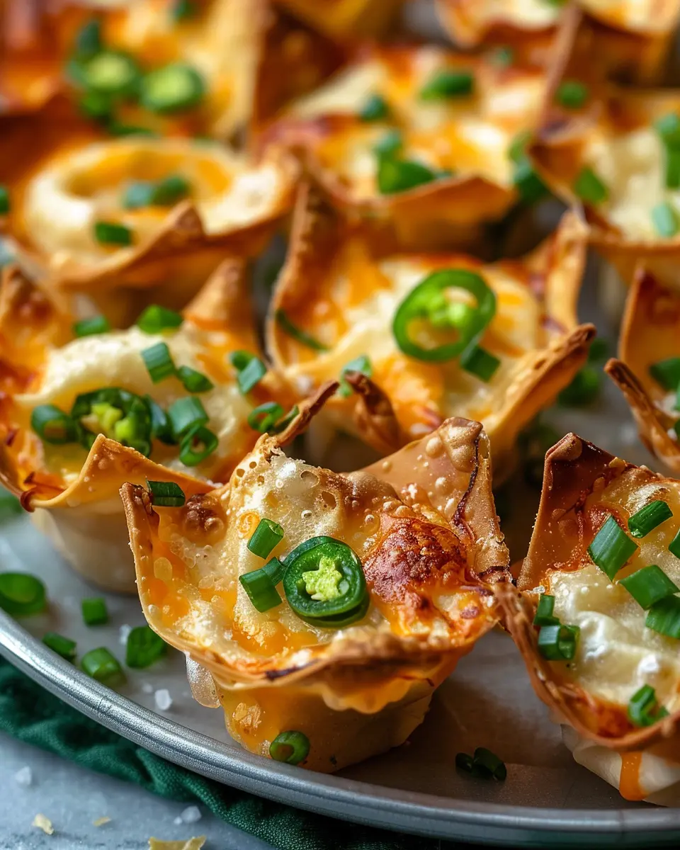 Jalapeno Popper Wonton Cups with Turkey Bacon: An Easy Treat