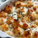 Chicken Alfredo Tater Tot Casserole